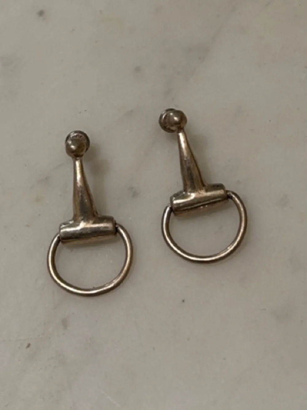 Silver snaffle bit equestrian earrings